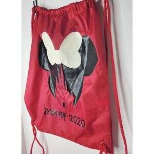 DISNEY‎ PARKS 2020 RED DRAWSTRING MINNIE CASTLE BACKPACK
